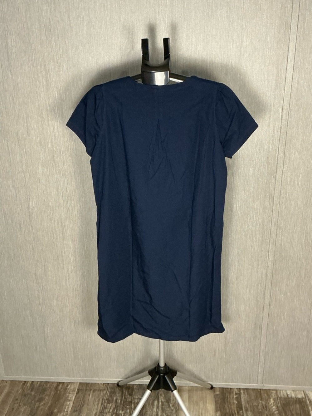 Navy Short Sleeve Henley Shift Dress EU Size 40= US 8/10 - Picture 7 of 12